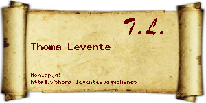 Thoma Levente névjegykártya